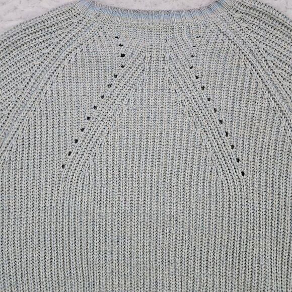 Light Blue White Pullover John And Jenn Womens Medium Sweater Knit cozy comfy - Picture 6 of 6